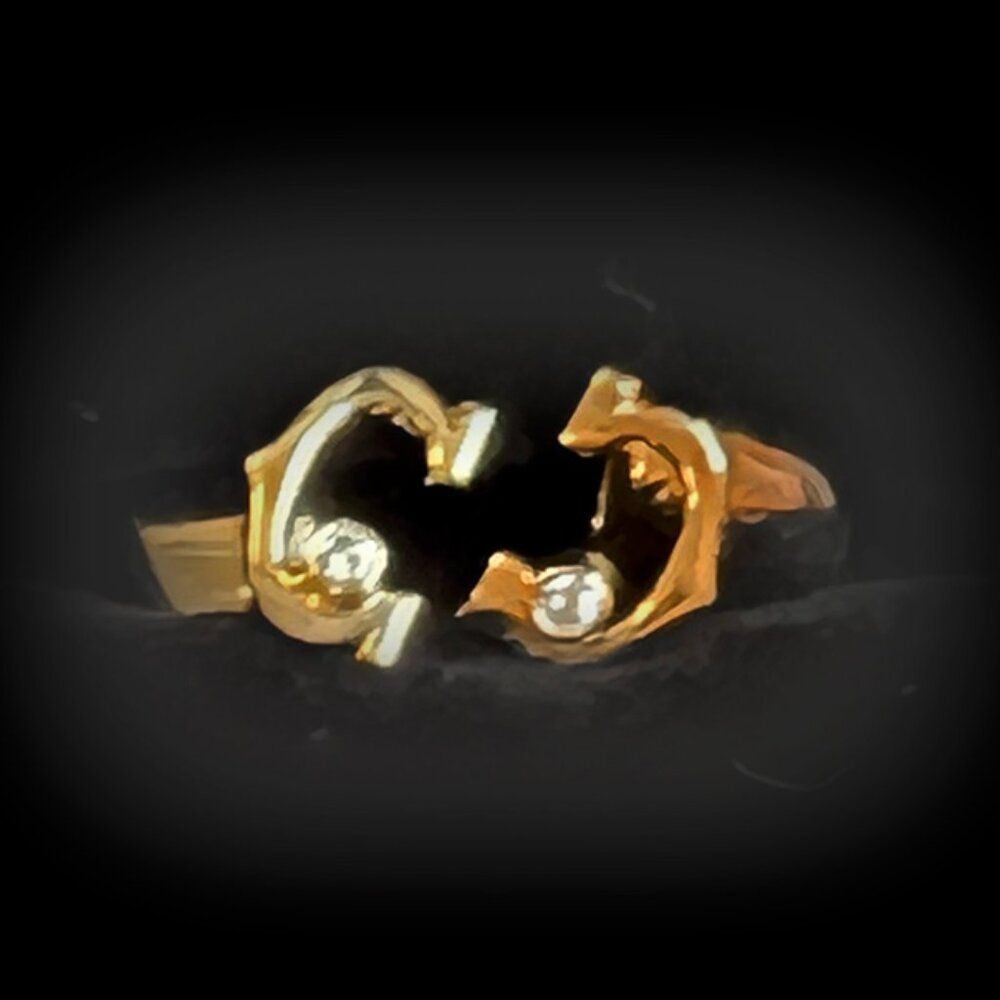 C de Cartier Collection Diamond 18kt YG Vintage Earrings